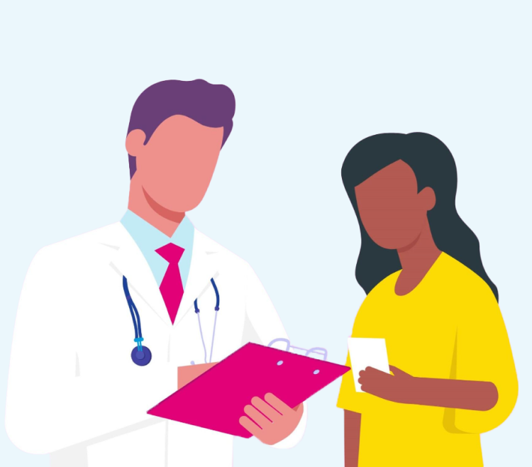 HCP and patient or caregiver